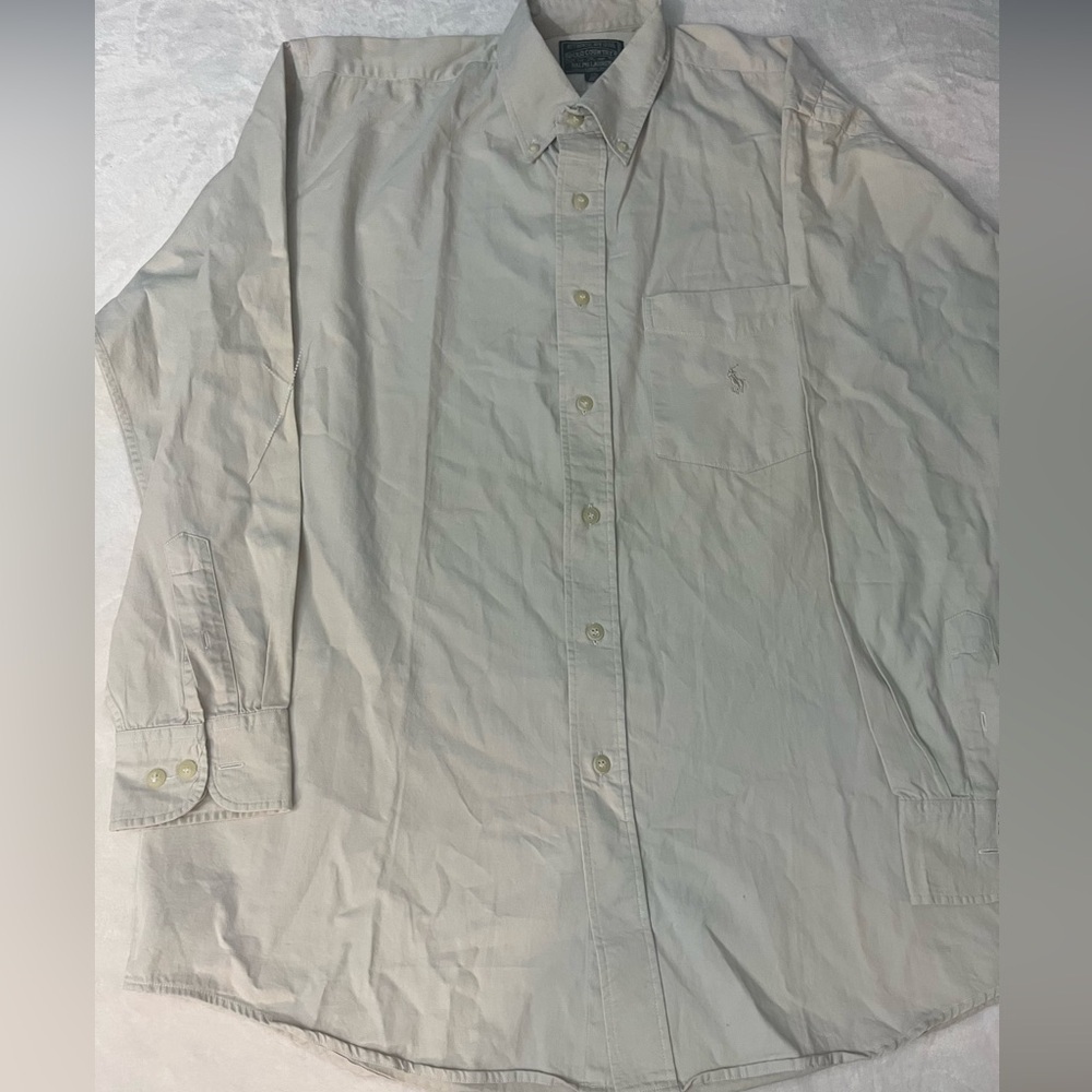 Vintage 90s Polo Ralph Lauren button down faded grey mens large